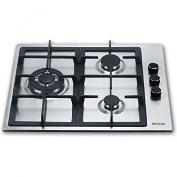 Mx Onda MX-PG2200X Placa gas butano y gas natural, cocina de gas con tres fuegos, encimera gas, placa de gas butano, encimera gas butano base en acero inoxidable