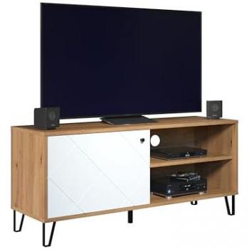 Mueble de TV Calicosy 1 puerta y 2 nichos L123 cm blanco
