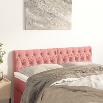 Cabeceros de terciopelo rosa - 2 unidades - 80x7x78/88 cm