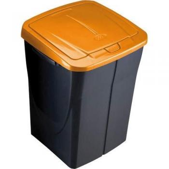 M Home Cubo 45 L ECOBIN con Tapa de Color Naranja 36,5x36x51 cm, Multicolor, Unidad