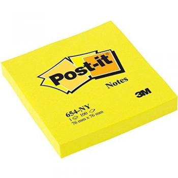 Post-it 654 NY - Pack de 6 blocs de notas, color amarillo neón