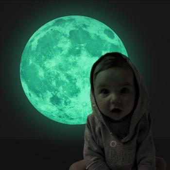 Extsud - Adhesivo fluorescente para pared, diseño de ninfa y estrellas/luna/gatos, decoración para dormitorio, salón o habitación infantil para pared que brilla en la oscuridad, Fluorescentes Adhesivo decorativo