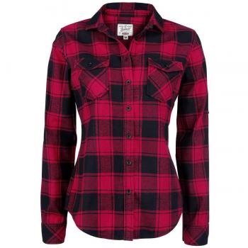 Brandit Amy Flannel Check Shirt for Women - Red/Black - 3XL