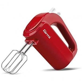 Sbattitore Eléctrico Girmi 170W Rojo y Blanco, 5 Velocidades, Función Turbo, Incluye Varillas de Acero Inoxidable para Montar Panna y Ganchos para Impastos