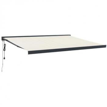 Toldo Retráctil de Aluminio y Tela Color Crema 4,5x3 m