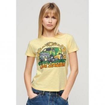 Camiseta de manga corta con gráfico de motor neón ajustada Superdry