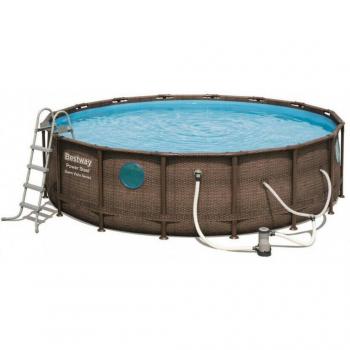 Piscina tubular Power Steel Diseño Ratán Ø 488 x 122 cm