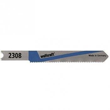 Wolfcraft 2308000 2308000-2 Hojas de Sierra de calar vástago en U/HSS/chapas de Acero 1-3mm, Metales no férreos/Corte Fino, Set de 2 Piezas