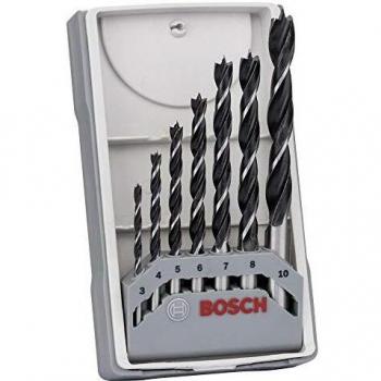 Bosch Professional 7-Piece Wood Drill Bit Set (3mm, 4mm, 5mm, 6mm, 7mm, 8mm, 10mm) - Part Number: 2607017034