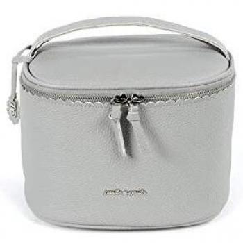 Pasito a Pasito. Neceser de Bebé Vanity Biscuit. Bolso organizador para aseo e higiene del bebé. Práctico y cómodo de llevar.Eco-leather tipo vacuno Color Gris. Medidas 24 X 16 X 19 cm.
