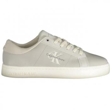 Calvin Klein Men's Gray Lace-Up Sneakers Size 10 US / 9 UK with Logo Print