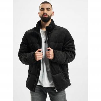 Urban Classics Boxy Black Corduroy Puffer Jacket, 2XL