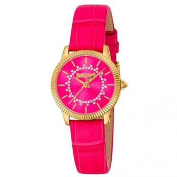 Just Cavalli Glam Chic Daydreamer Women's Pink Leather Strap Analog Watch - JC1L258L0215