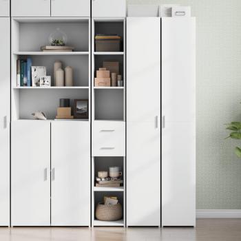 Armario aparador blanco de madera multicapa y de ingeniería 30x42,5x185 cm