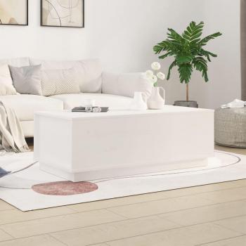 Mesa de centro de madera maciza de pino blanco 100x50x35 cm
