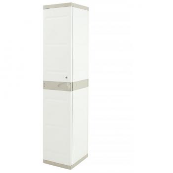 Armario Taquilla de Resina Modular Titanium Beige 35x44x176 cm con 2 Estantes