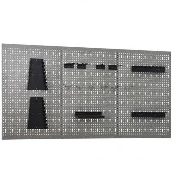 vidaXL Wall-mounted Peg Boards 3 pcs 40x58 cm Steel