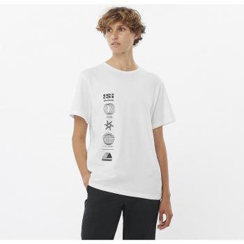 Camiseta de mujer Salomon Logo Combo manga corta blanca - XS