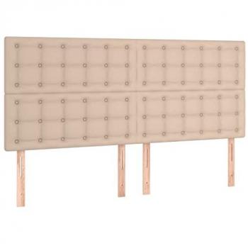 Cabeceros 4 unidades en cuero sintético color capuchino 100x5x78/88 cm