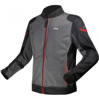 Chaqueta Textil de Moto LS2 Airy EVO - Protección Transpirable Negro Gris Rojo (S)