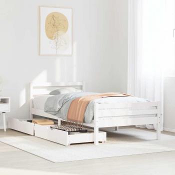 Estructura de cama sin colchón madera de pino blanca 90x200 cm