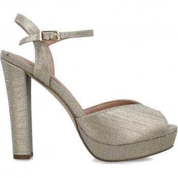 Sandalias de Mujer Menbur en color oro con plataforma y acabado texturizado