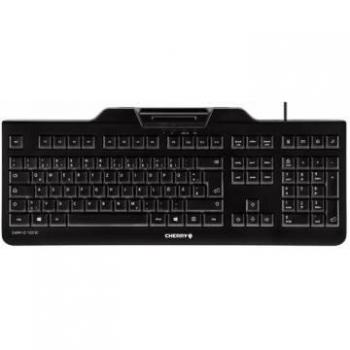 Teclado QWERTY Italiano Cherry KC 1000 SC con Cable y Terminal para Tarjetas Electrónicas Integrado, Negro
