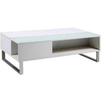 AC Design Furniture 63721 mesa nikolaj con Lift Función y espacio, weißglas, aprox. 110 x 35 x 60 cm), color blanco brillante