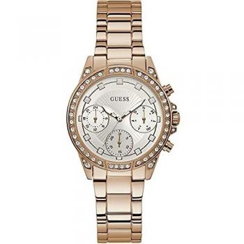 Guess Ladies Gemini Rosegold Zirconia Analogue Watch, Multicolor, Size: ONE SIZE