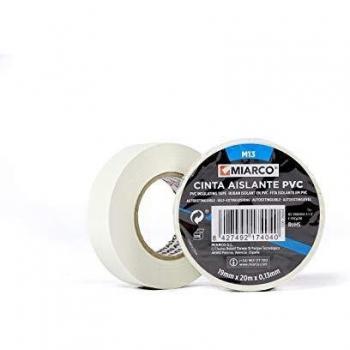 miarco 26664 CINTA AISLANTE M13 20M BLANCO 10 UNIDADES, 19MM X 20