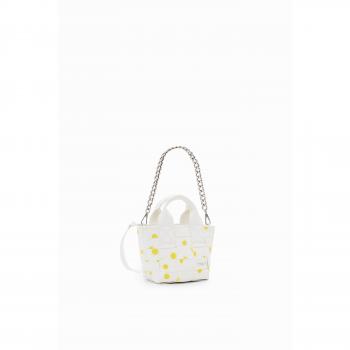 Bolso bandolera mujer Desigual New Splatter Valdivia Micro amarillo y blanco