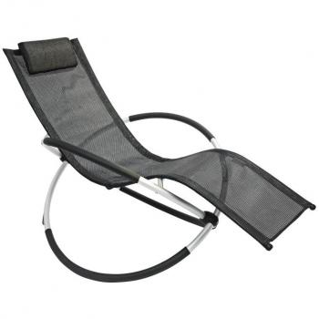 Leco 39300116 - Mecedora color negro de aluminio y textileno