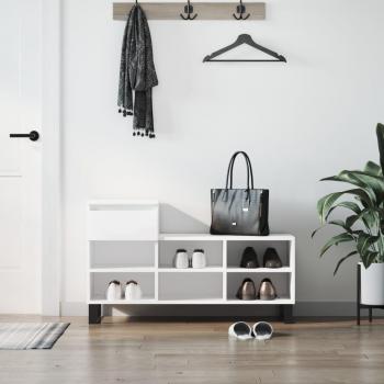 Zapatero blanco 102x36x60 cm madera contrachapada multicapa