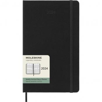 Agenda Moleskine Large 2024 Semana Vista Vertical Tapa Dura Negro
