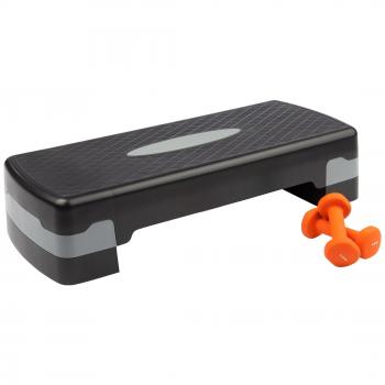 Ultrasport - Conjunto de step y pesas para fitness