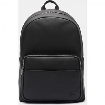Lacoste NH4430HC Mochila Grande para Hombre de Material Reciclado con Estampado, Resistente al Agua y Cierre de Cremallera - Negro