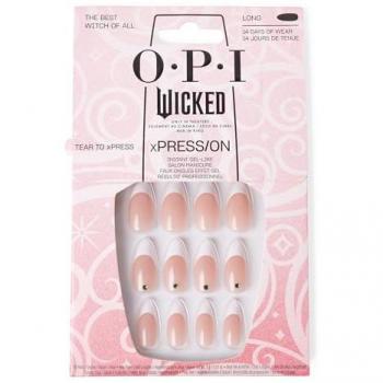 OPI xPRESS/ON - Colección Wicked - Uñas Artificiales Reutilizables #The Best Witch of All - Efecto Uñas de Gel, Manicura francesa