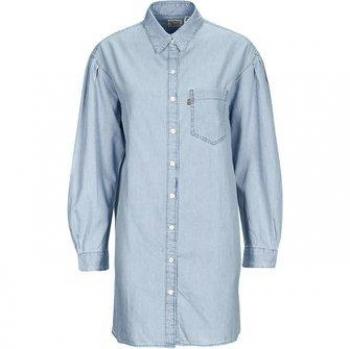 Camisa Levi's Nola Shirt Dress Para Mujer En Color Azul, Vestido vaquero de manga larga tipo camisa