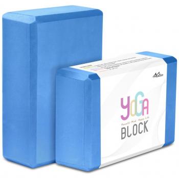 MoKo Yoga Bloques (2 Paquete) - 22.86 x 15.24 x7.62 cm Yoga Ejercicio Ladrillos de Alta Densidad EVA Foam, Protección Ambiental y Ligero, Ideal para el Estiramiento y la Celebración Poses - Azul