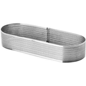 Lacor Molde ARO Oval Perforado 8x28x3,5 CM, Acero Inoxidable, Gris, 28 cm