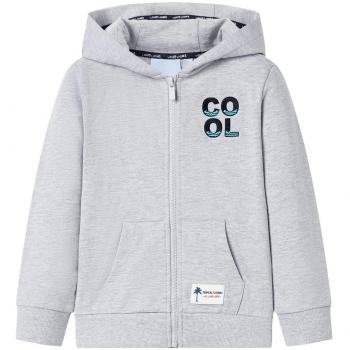 Sudadera infantil con capucha y cremallera gris 92