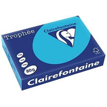 Papel multifuncional Clairefontaine Trophée, A4, 80 gr/m², azul real, 500 hojas