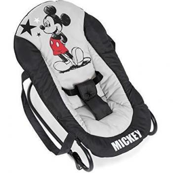 Hauck Bouncer Mickey Stars - Balancín para Bebés desde el Nacimiento hasta 9 kg con Respaldo Ajustable, Asas de Transporte, Ligero y Compacto, Modo de Balanceo Bloqueable