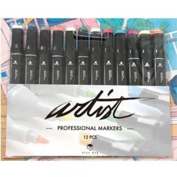 Estuche 12 rotuladores doble punta colores pastel