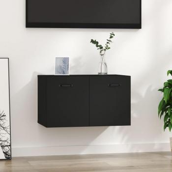 Mueble de pared negro 60x36,5x35 cm madera contrachapada multicapa