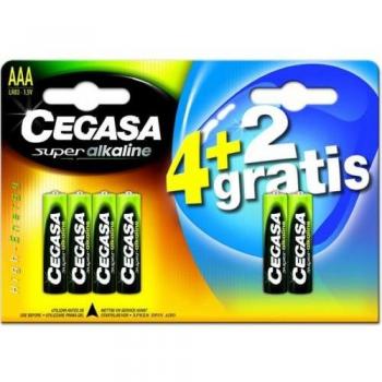 Pilas Cegasa Super Alcalinas AAA LR03 Blíster de 6 unidades (4+2 gratis)