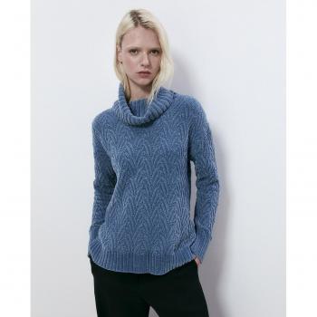 Sfera - Jersey cuello perkins, tejido suave, corte ajustado, manga larga, cuello perkins alto, disponible en varios colores