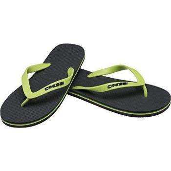 Cressi Beach Flip Flops Chanclas de Playa Unisex para Adultos, Verde Oscuro/Lime, 35/36