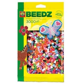 SES Creative- Paquete de Mezcla de 3000 Cuentas para Planchar básicas para niños SES, Multicolor