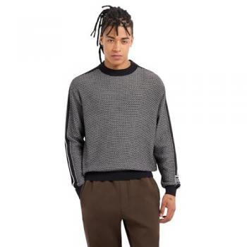 Armani Exchange Men's Micro Pattern Sweater with Band, Casual Wool Blend, Driftwood/Navy